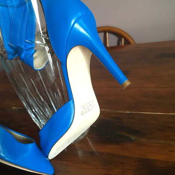 J Crew electric blue leather heels with ankle strap. Size 7 New Made in Italy… - Picture 2 of 5